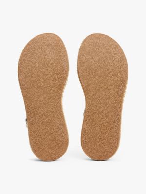 sandales compensées à monogramme th blanc pour filles tommy hilfiger