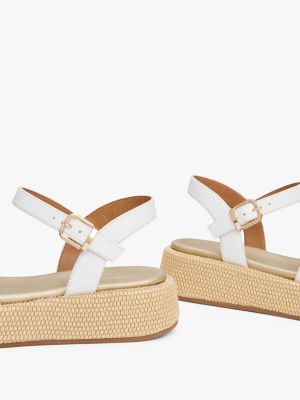 sandales compensées à monogramme th blanc pour filles tommy hilfiger