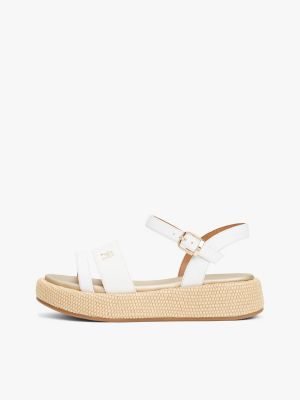 white th monogram platform sandals for girls tommy hilfiger