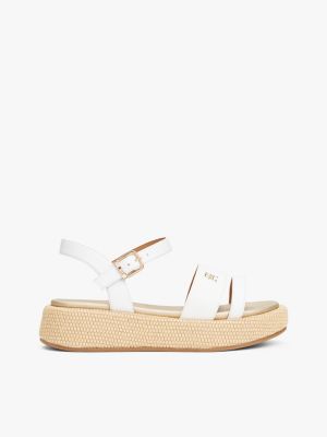 white th monogram platform sandals for girls tommy hilfiger