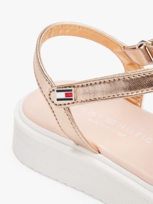 sandales pailletées à scratch rose pour filles tommy hilfiger