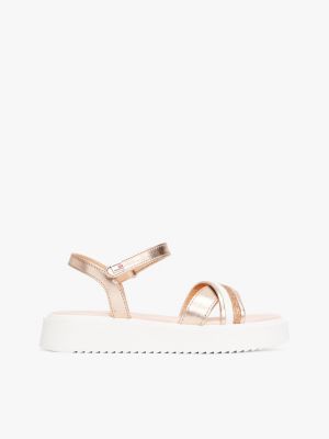 sandales pailletées à scratch rose pour filles tommy hilfiger