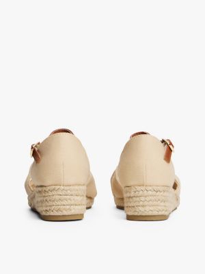 beige rope wedge heel sandals for girls tommy hilfiger