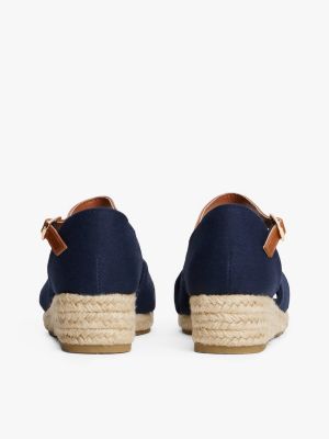 blue rope wedge heel sandals for girls tommy hilfiger