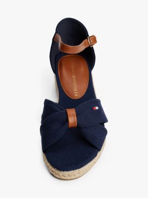 blue rope wedge heel sandals for girls tommy hilfiger