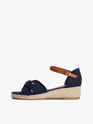 blue rope wedge heel sandals for girls tommy hilfiger