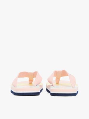 multi colour-blocked webbing flip-flops for girls tommy hilfiger