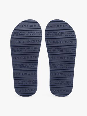 multi colour-blocked webbing flip-flops for girls tommy hilfiger