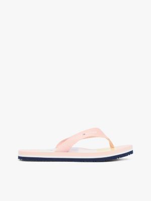 multi colour-blocked webbing flip-flops for girls tommy hilfiger