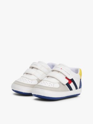 multi colour-blocked logo trainers for boys tommy hilfiger