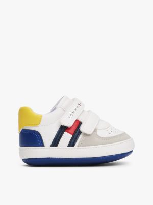 multi colour-blocked logo trainers for boys tommy hilfiger