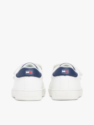 baskets à scratch colour-pop blanc pour enfants genre inclusif tommy hilfiger