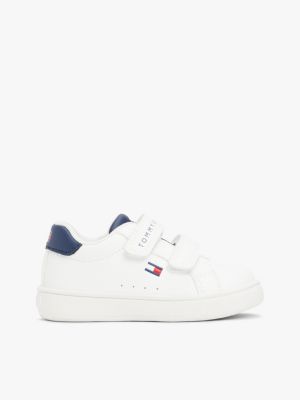 white colour-pop hook and loop trainers for kids gender inclusive tommy hilfiger