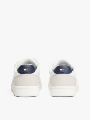 grijs sneaker met vlag en gemengde texturen voor kinderen gender inclusive - tommy hilfiger