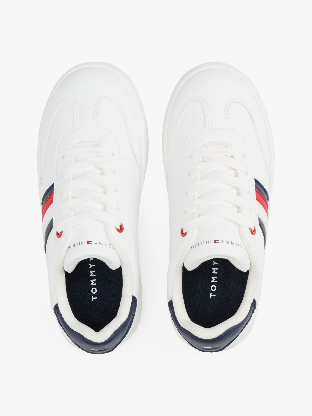 Flag Contrast Heel Trainers — White