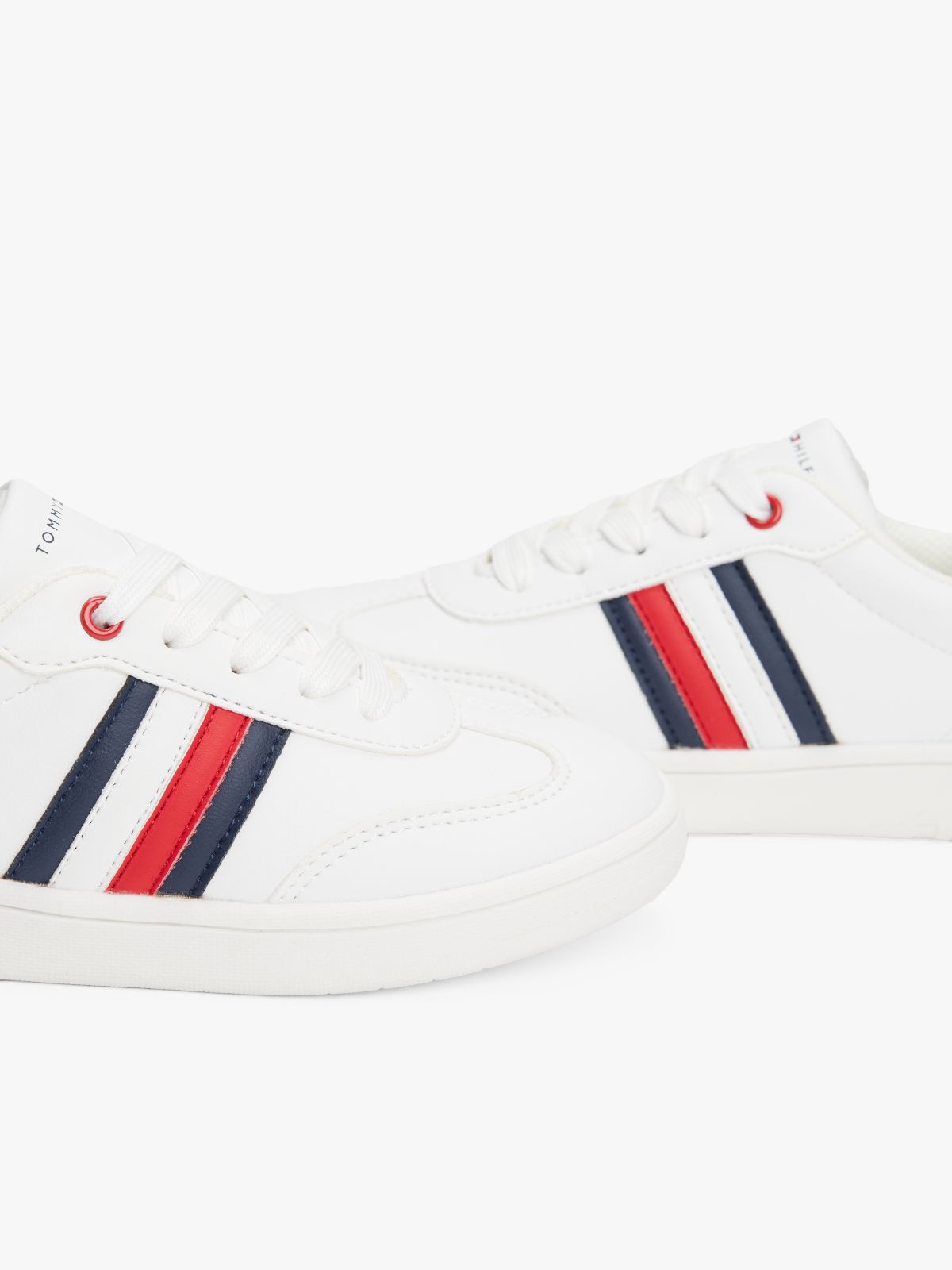 Flag Contrast Heel Trainers — White