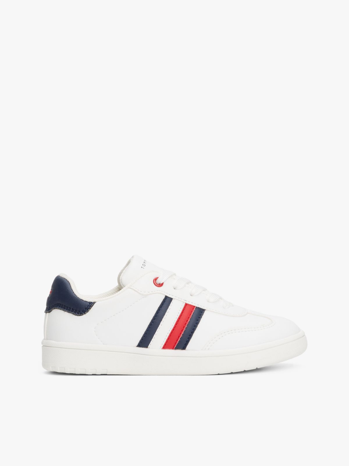 Flag Contrast Heel Trainers — White
