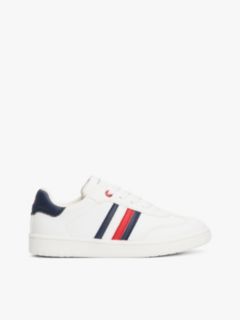 Flag Contrast Heel Trainers — White 1