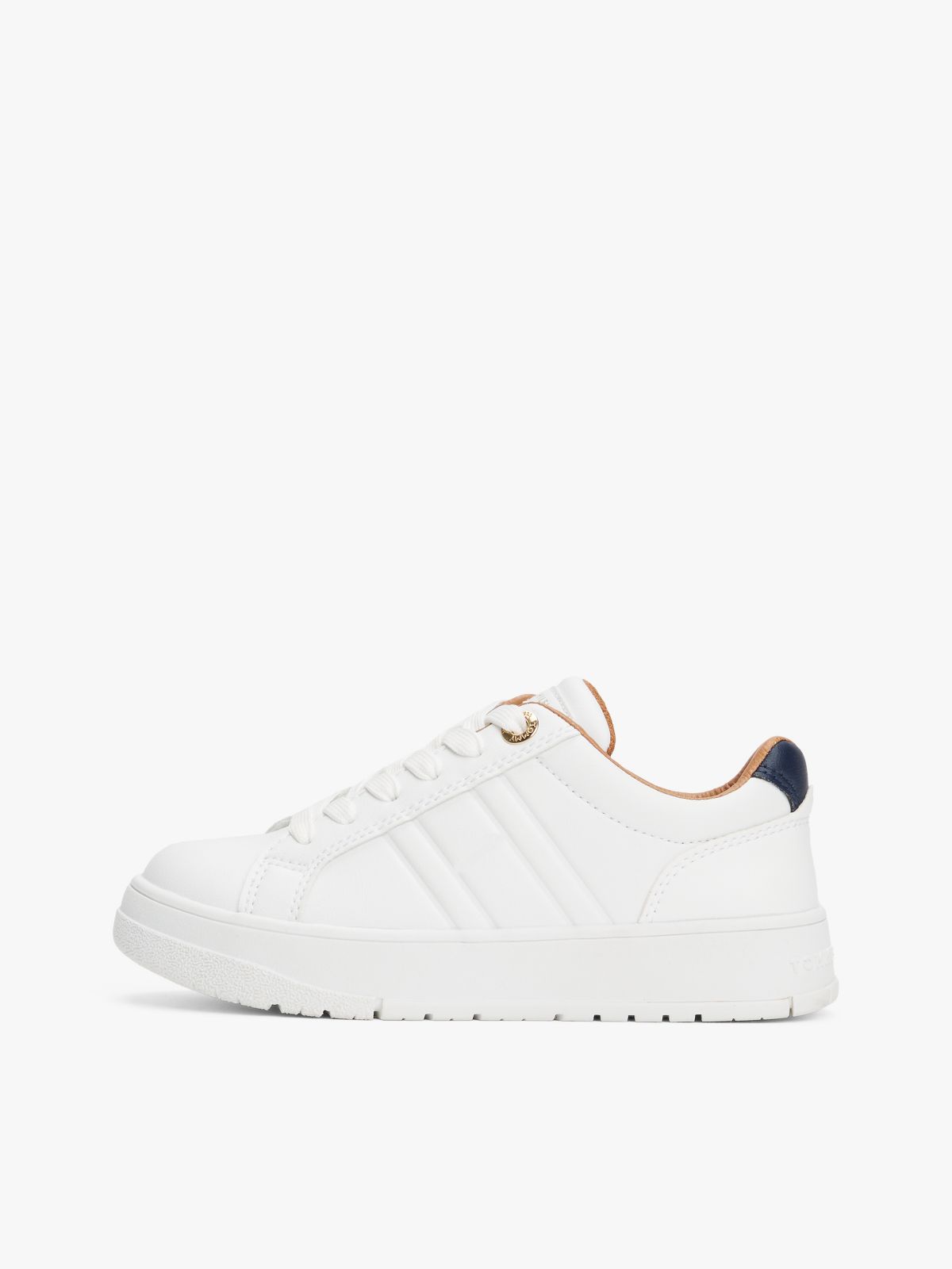 Fine Cleat Lace-Up Trainers — White