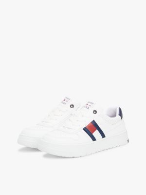 white flag contrast heel trainers for kids gender inclusive tommy hilfiger