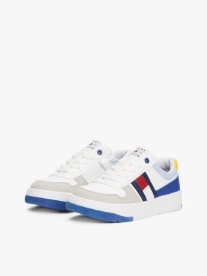 meerdere kleuren colour-blocked sneaker met profielzool voor kinderen gender inclusive - tommy hilfiger