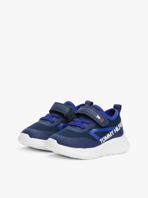 blau lace-up mesh-sneaker mit logo für jungen - tommy hilfiger