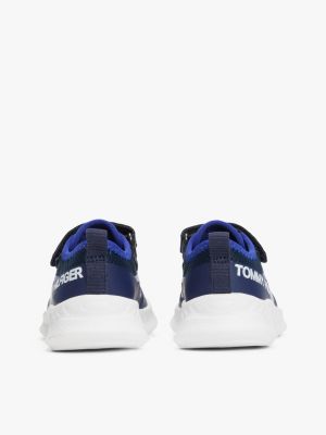 blau lace-up mesh-sneaker mit logo für jungen - tommy hilfiger