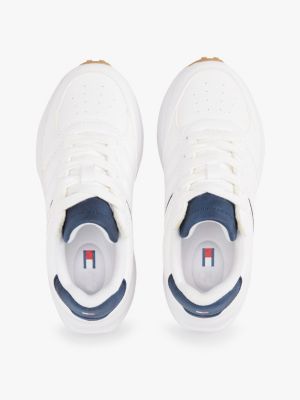 white contrast logo trainers for kids gender inclusive tommy hilfiger