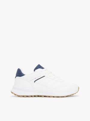 white sneaker met logo en contrast voor kinderen gender inclusive - tommy hilfiger