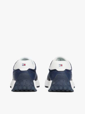 blauw vetersneaker met vlag voor kinderen gender inclusive - tommy hilfiger