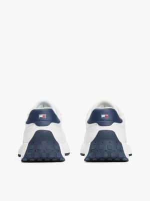 wit vetersneaker met vlag voor kinderen gender inclusive - tommy hilfiger