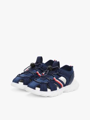 sandali con lacci in corda e tiralacci blu da bambini tommy hilfiger