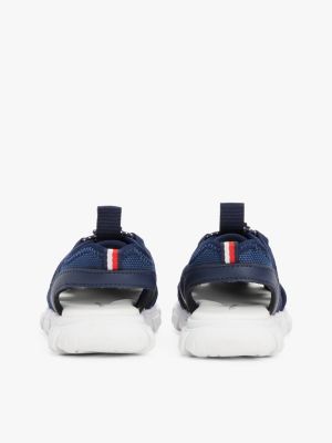 sandali con lacci in corda e tiralacci blu da bambini tommy hilfiger