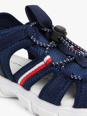 sandales à lacets en corde avec stoppeur bleu pour garçons tommy hilfiger