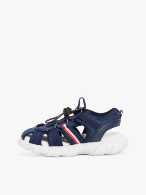 sandales à lacets en corde avec stoppeur bleu pour garçons tommy hilfiger