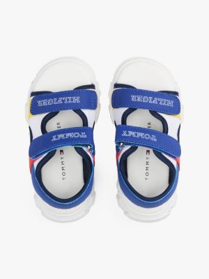 multi colour-blocked hook and loop sandals for boys tommy hilfiger