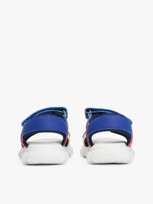 multi colour-blocked hook and loop sandals for boys tommy hilfiger