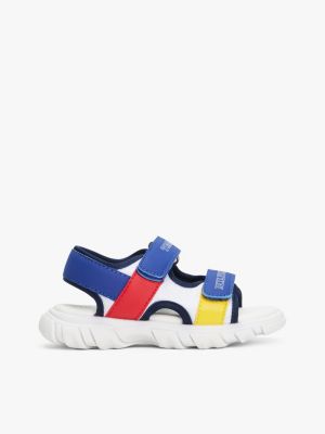 multi colour-blocked hook and loop sandals for boys tommy hilfiger