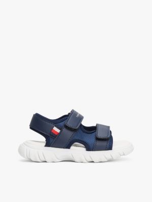 sandali con fascette a strappo e logo blue da bambini tommy hilfiger