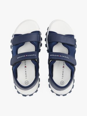 blue logo hook and loop cleat sandals for boys tommy hilfiger