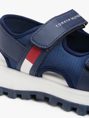 sandales crantées à scratch et logo bleu pour garçons tommy hilfiger