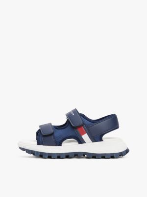 blue logo hook and loop cleat sandals for boys tommy hilfiger