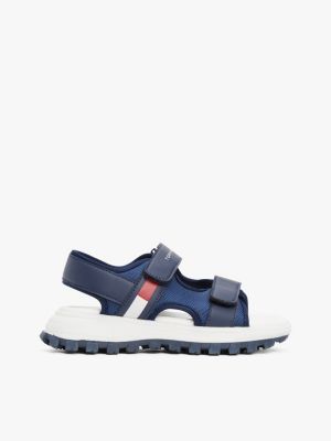 sandalias dentadas con cierre y logo blue de niños tommy hilfiger