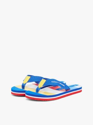 multi logo strap flip-flops for kids gender inclusive tommy hilfiger