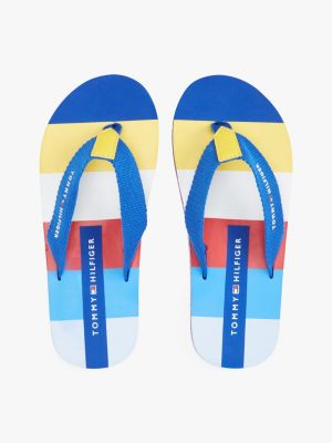 multi logo strap flip-flops for kids gender inclusive tommy hilfiger