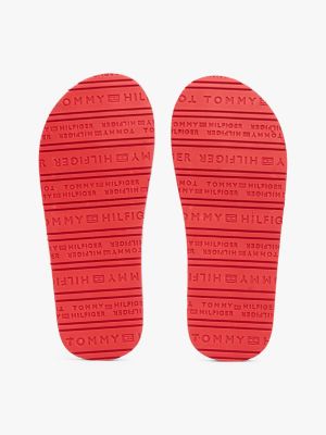 multi logo strap flip-flops for kids gender inclusive tommy hilfiger