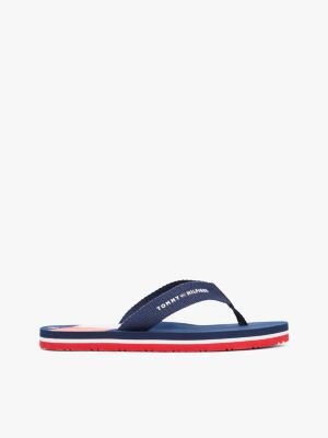 tongs à imprimé emblématique blue pour enfants genre inclusif tommy hilfiger