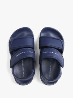 Logo Double Hook And Loop Sandals — Blue 3