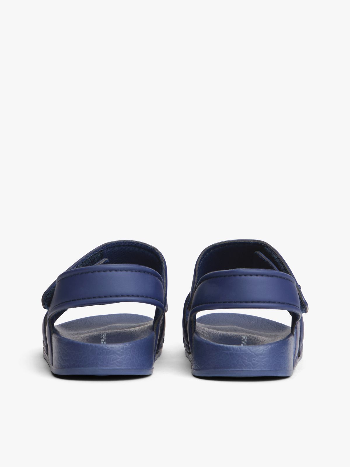 Logo Double Hook And Loop Sandals — Blue