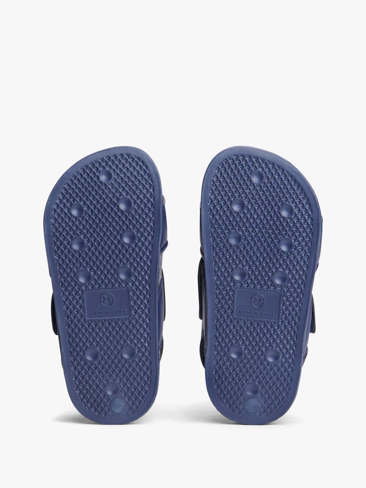 Logo Double Hook And Loop Sandals — Blue